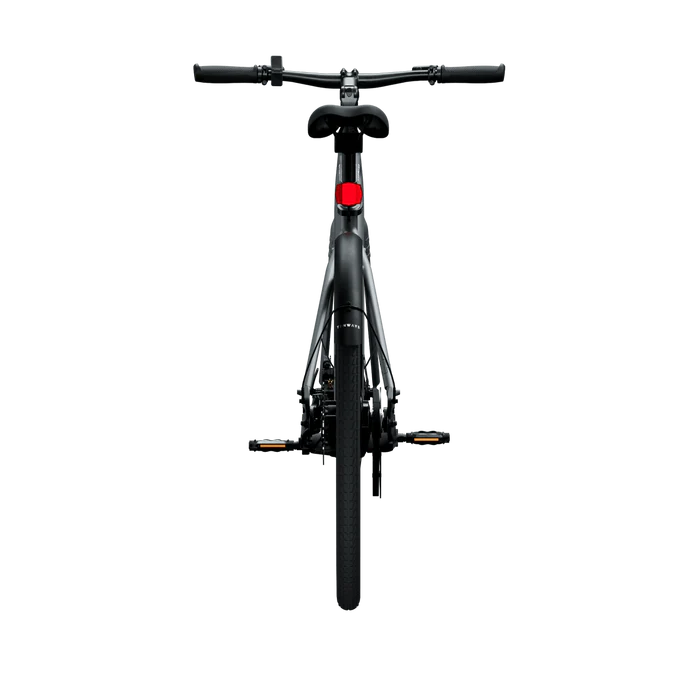 Vélo électrique Tenways CGO600 PRO avec moteur Mivice M070 de 250W, 3 niveaux d'assistance, autonomie de 100 km, poids de 16 kg, roues de 28 pouces. Disponible en gris. Phares et feu arrière intégrés. Bluetooth activé.