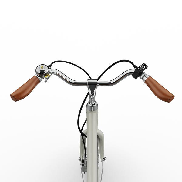 Vélo électrique Bellecour de Voltaire couleur crème : performance et confort exceptionnels. Moteur puissant, autonomie de 70 km, freins hydrauliques. Idéal pour vos déplacements urbains. Disponible chez Velorepar.